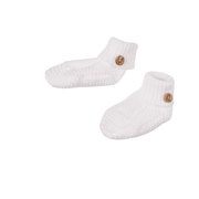 Petit Sweeny | Baby White Organic Cotton Knit Booties