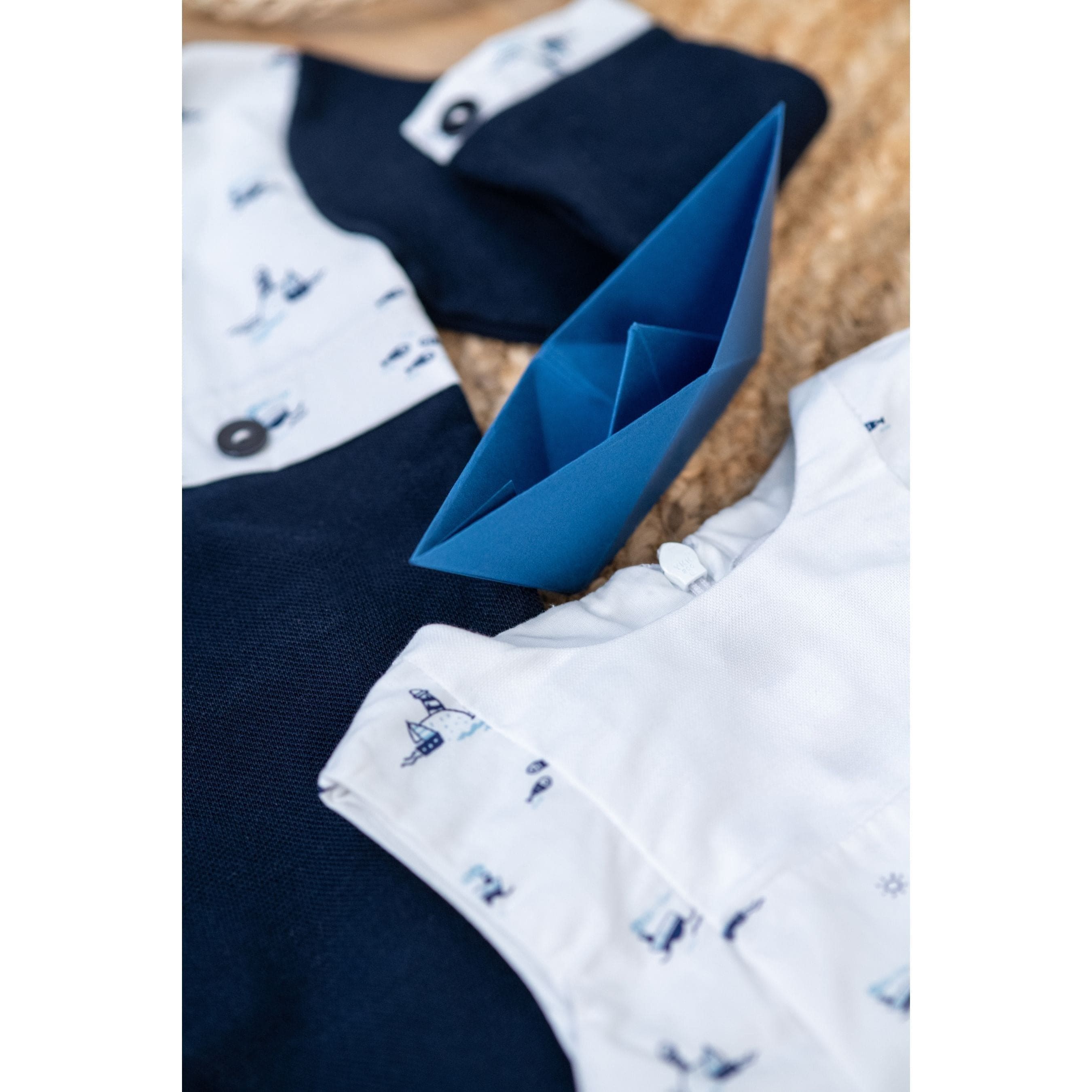 Petit Marcel | White Cotton Sailboat Print Shortie