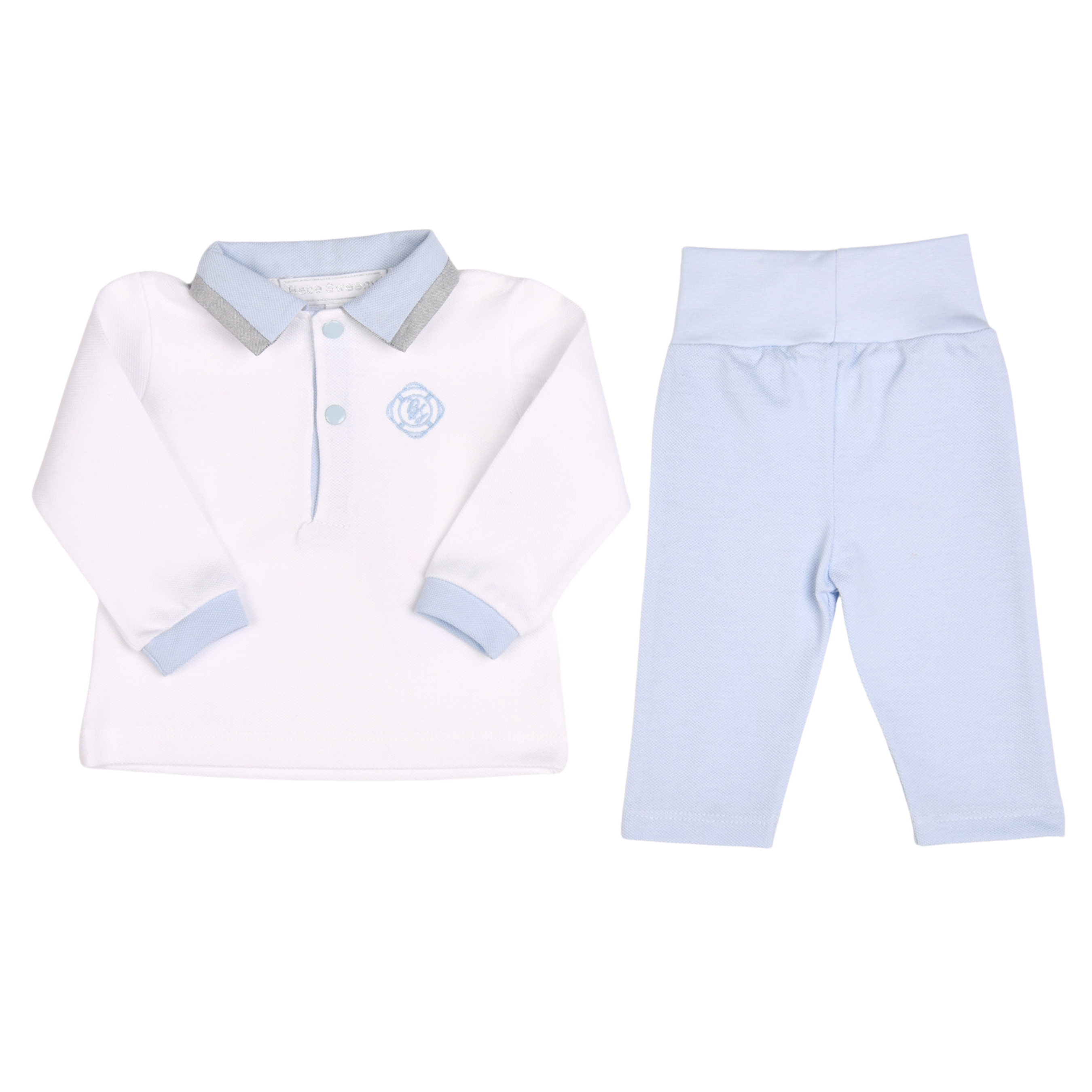 Petit Marin | Boys White & Blue Cotton Set