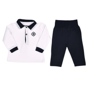 Petit Marin | Boys White & Navy Blue Cotton Pyjamas