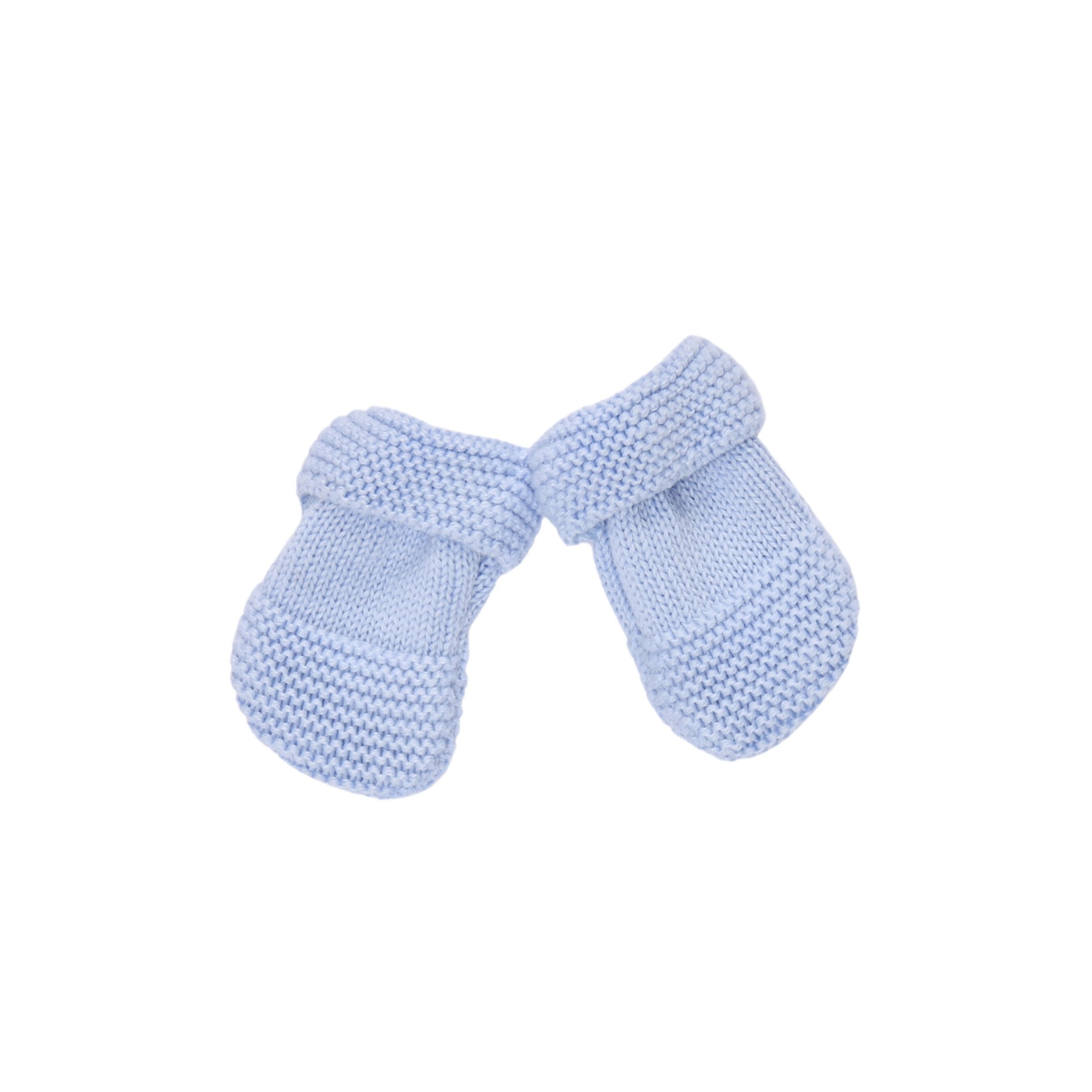Petit Sweeny | Boys Blue Organic Cotton Knit Mittens