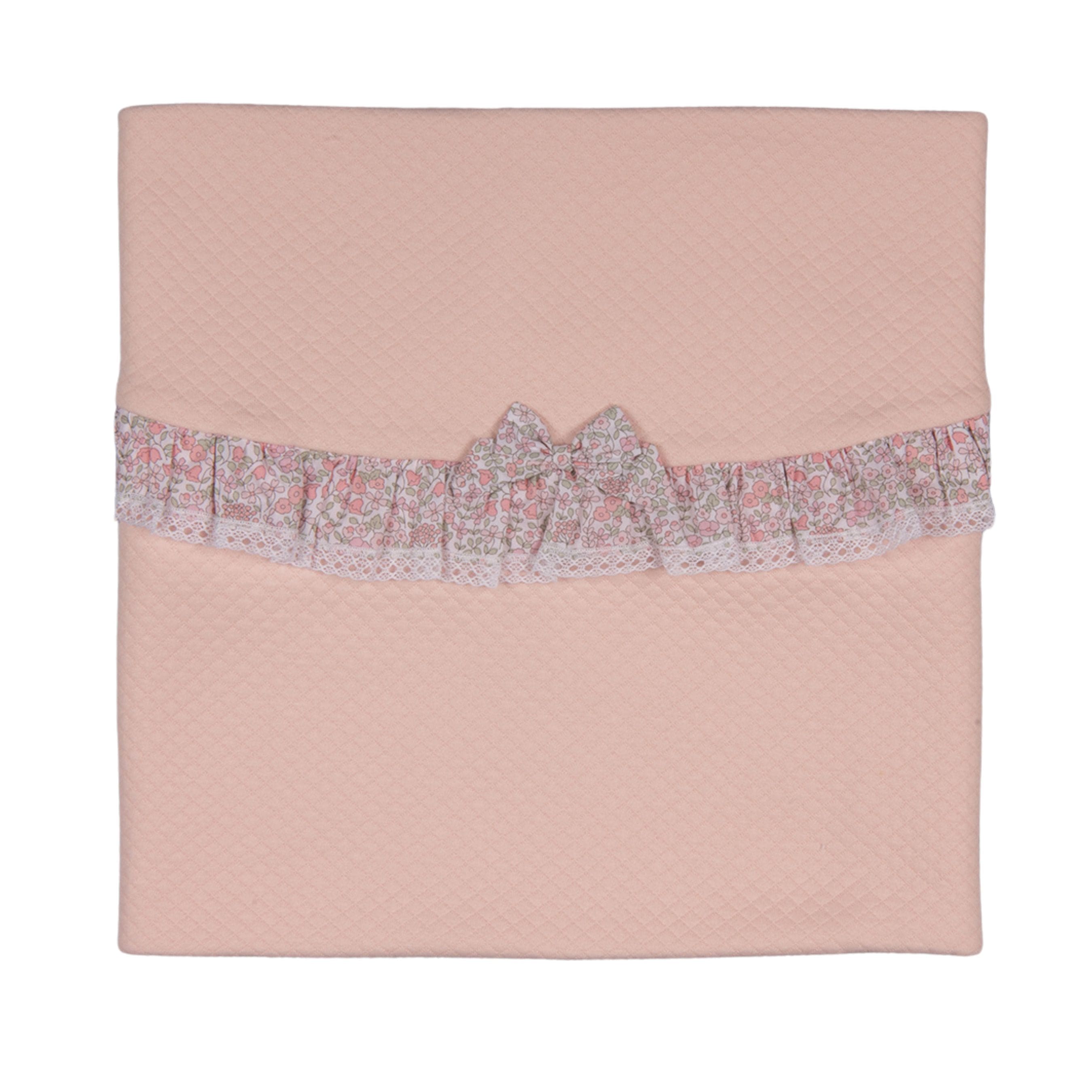 Petite Fleur | Baby Girls Pink Quilted Cotton Floral Blanket (82cm)