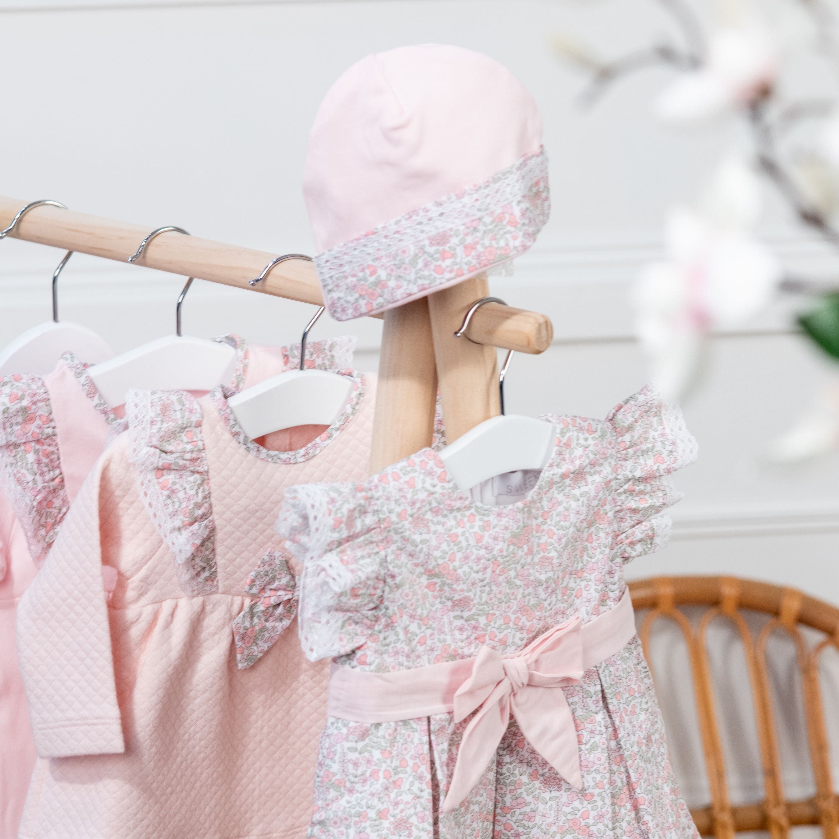 Petite Fleur | Baby Girls Floral Pink Cotton Hat
