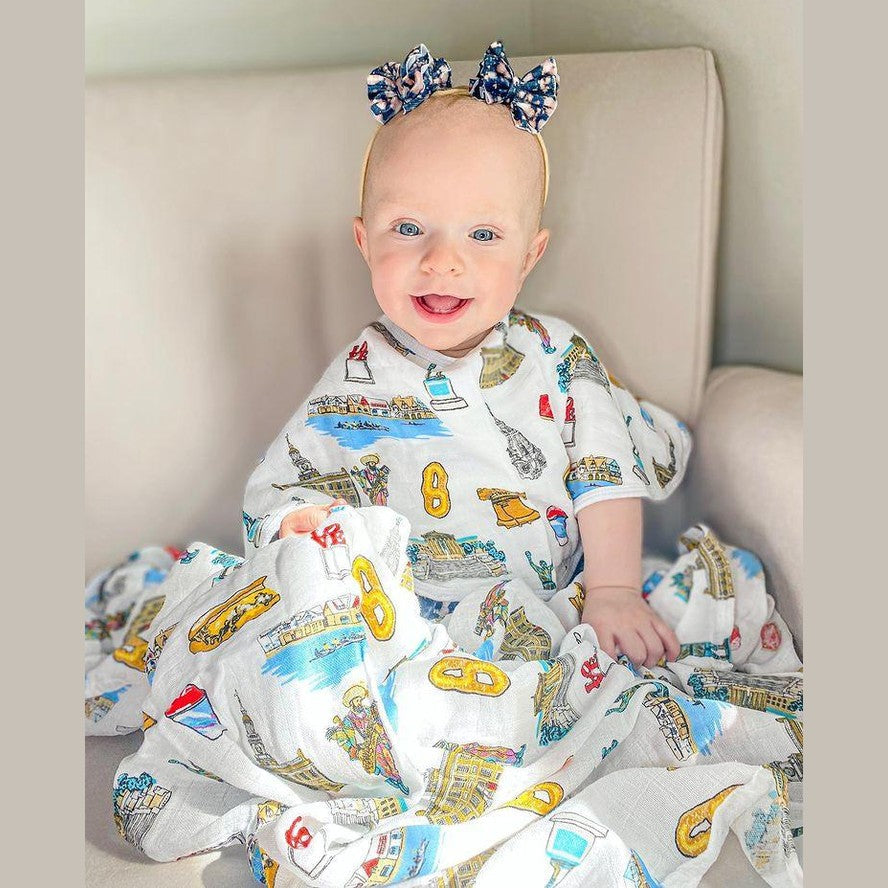 Philadelphia Newborn Gift Bundle: Swaddle, Bib & Onesie