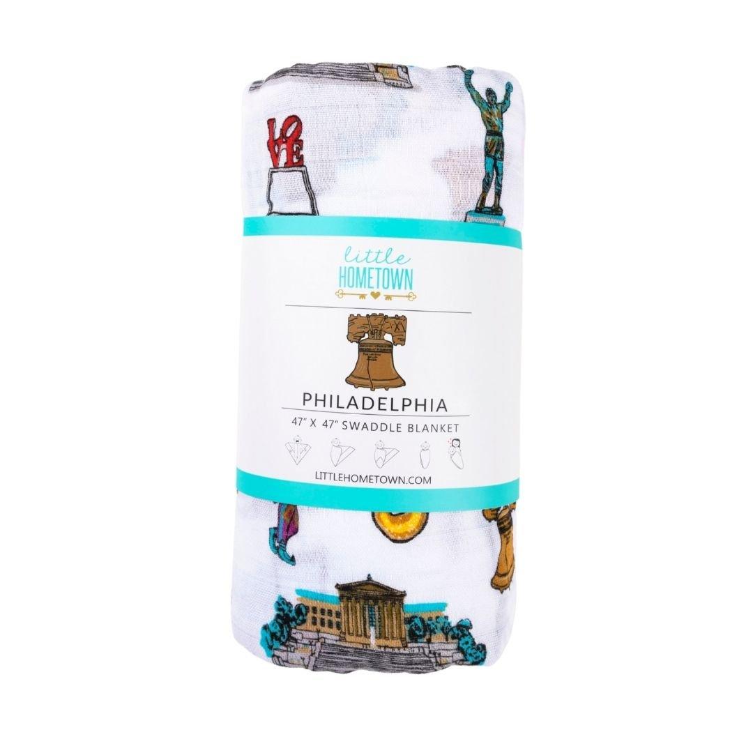 Philadelphia Newborn Gift Bundle: Swaddle, Bib & Onesie