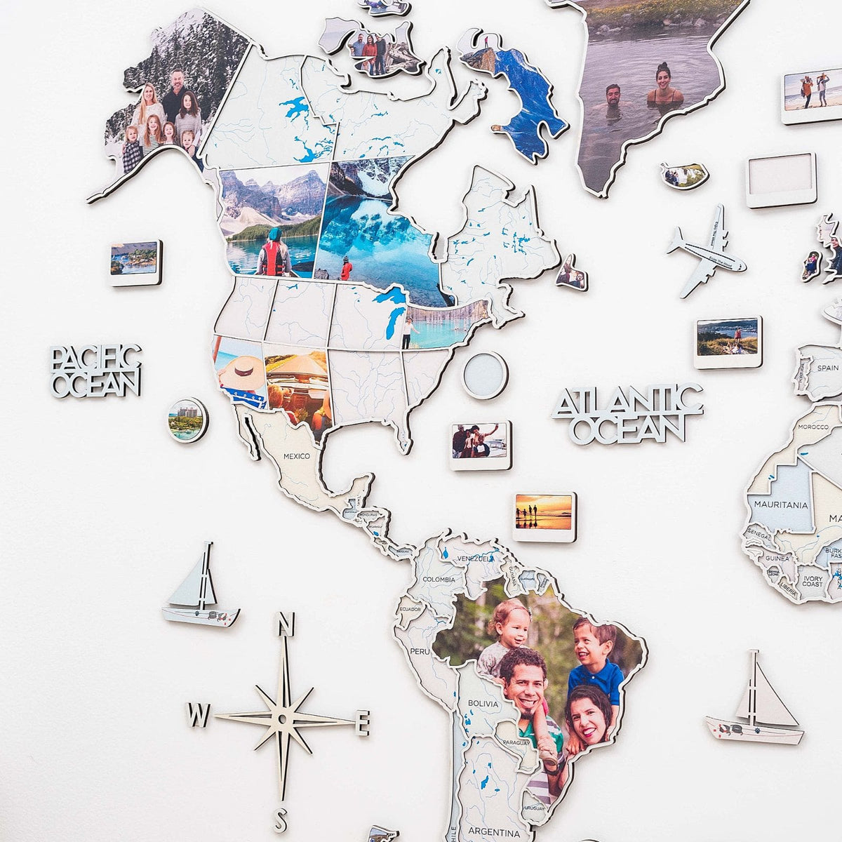 World Photo Map Pastel