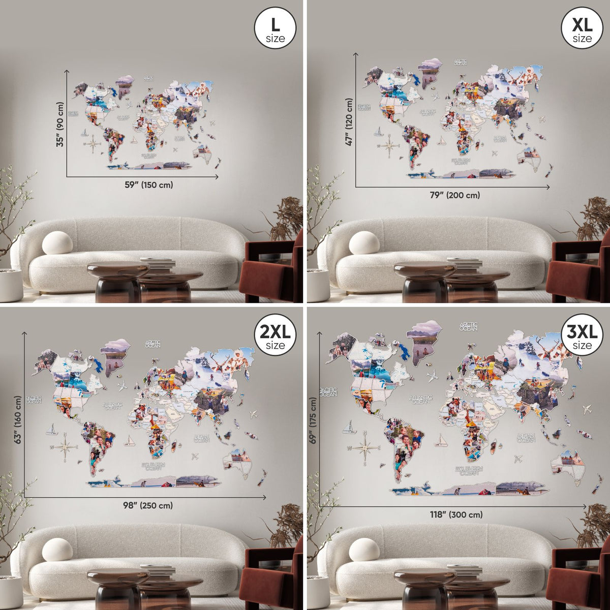 World Photo Map Pastel