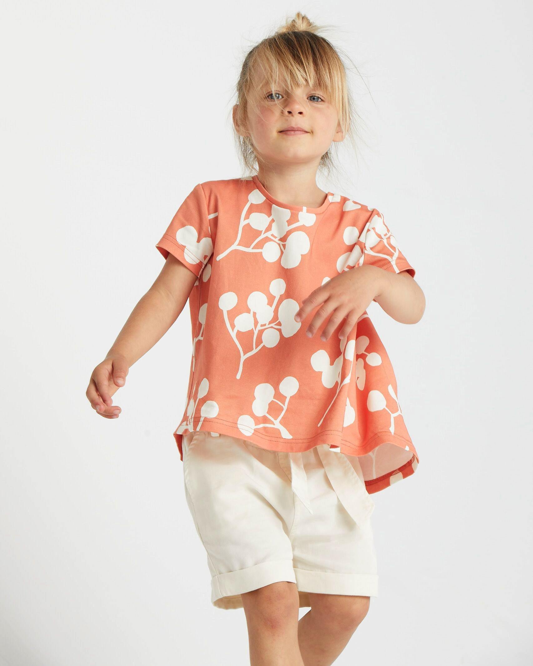 Girls' T-shirt With Back Ruffle - Brick Berries