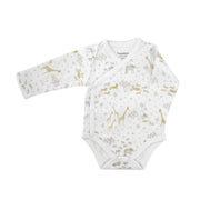 Safari Crossed Long Sleeve Bodysuit, White