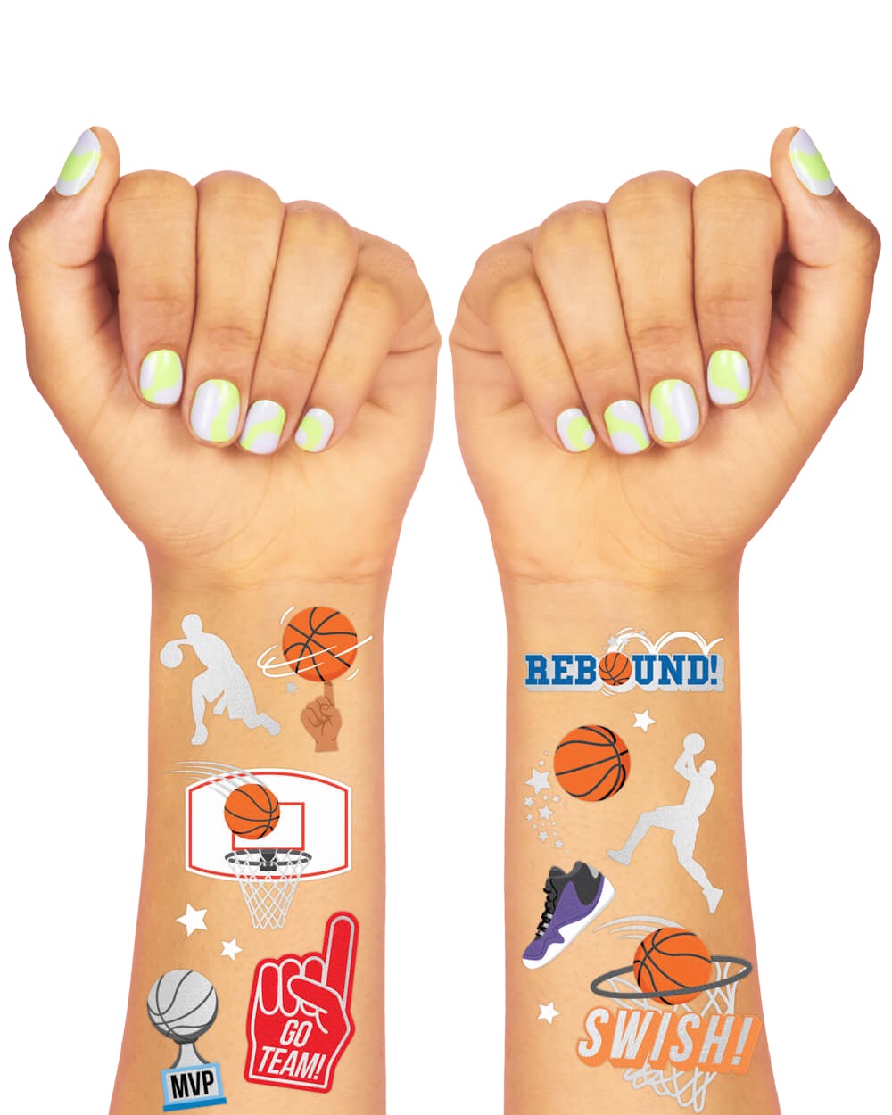 Basketball Tats - 58 Foil Temporary Tattoos