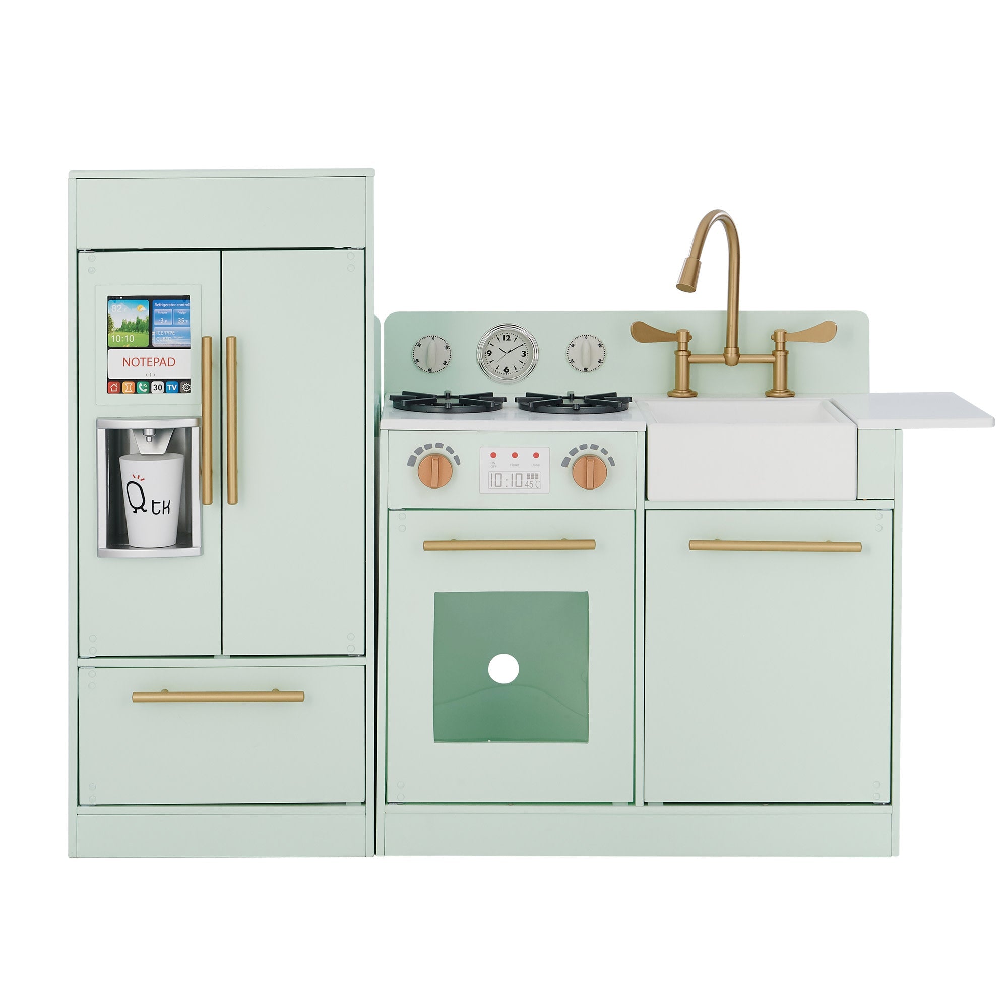 Little Chef Charlotte Modern Play Kitchen, Mint/gold