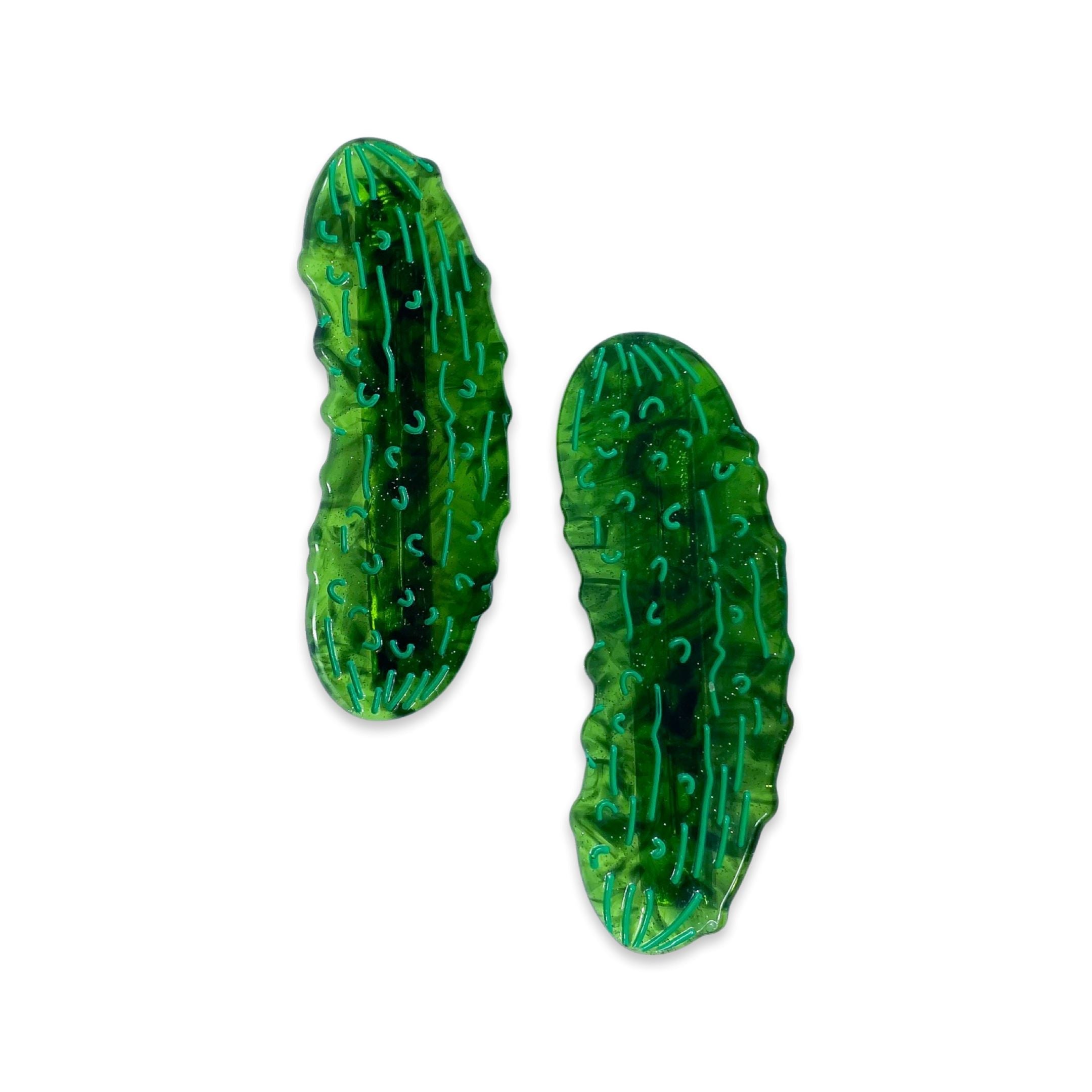 Pickle Alligator Hair Clip Set