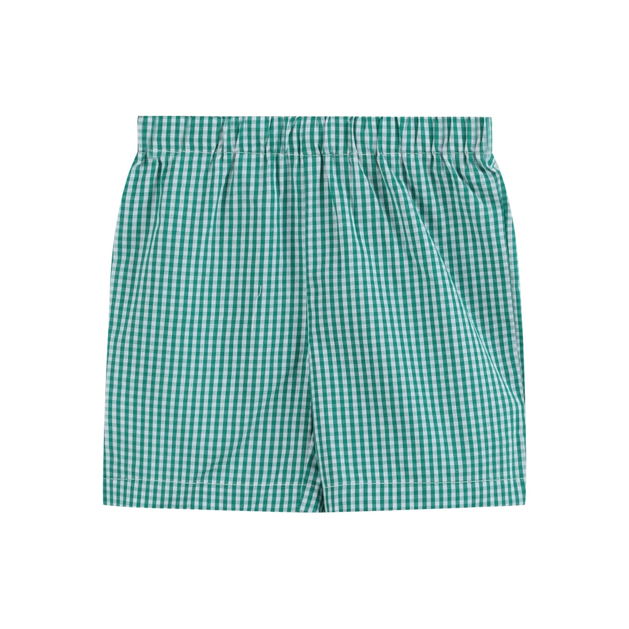 Pickleball T-shirt And Green Gingham Shorts Set