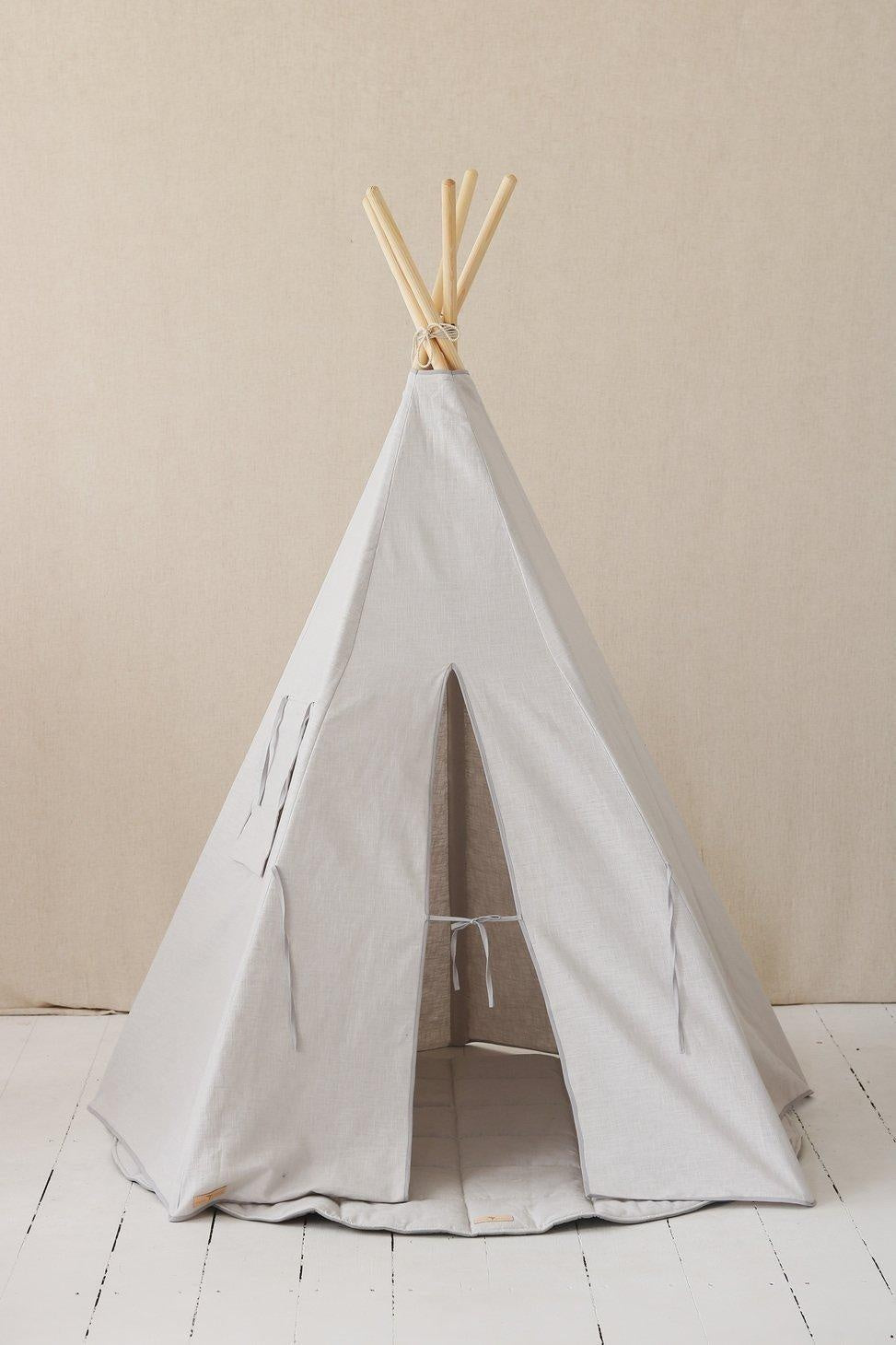 pigeon Grey Teepee Tent And Round Mat Set