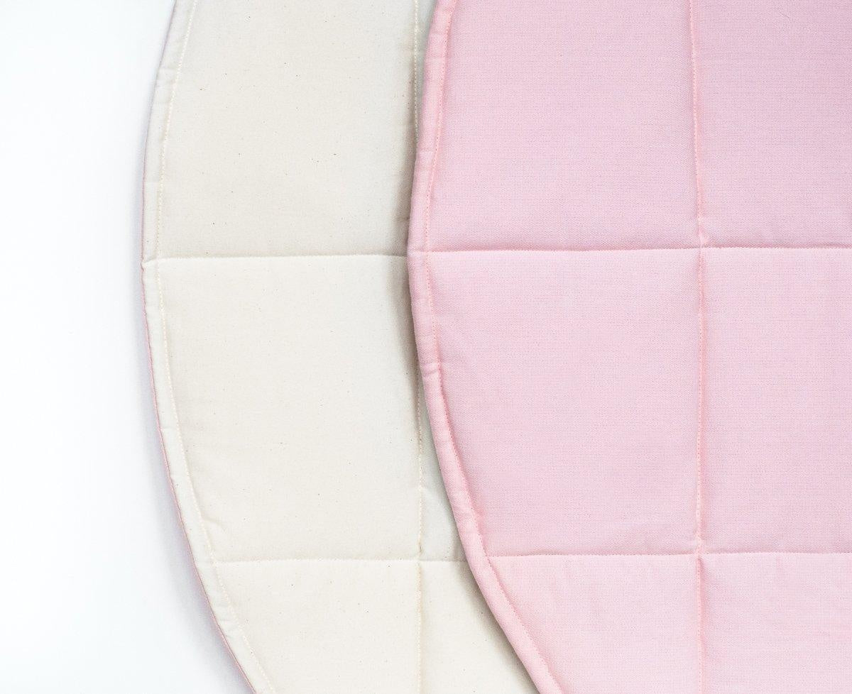 pink And Beige Round Cotton Mat