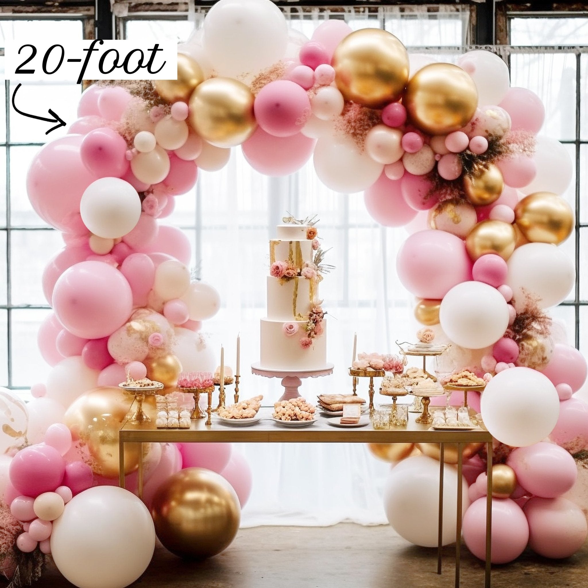 Pink & Gold Balloon Garland Kit
