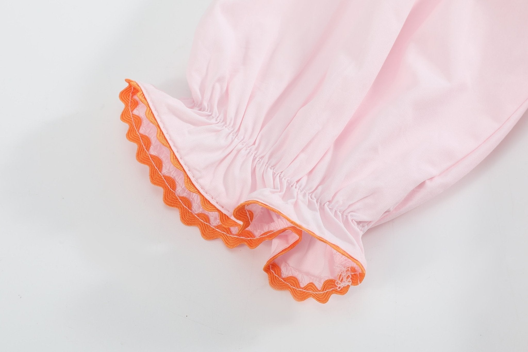 Pink And Orange Gingham Boo Smocked Bishop Dress