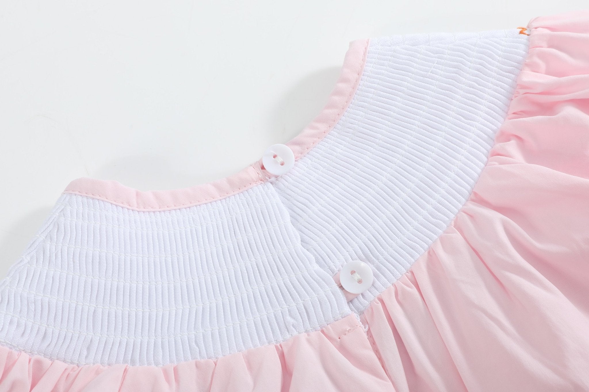 Pink And Orange Gingham Boo Smocked Dress And Bloomer Set