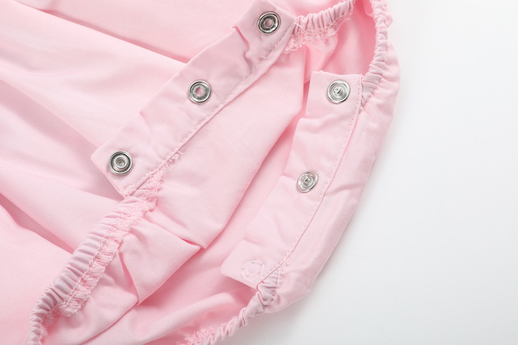 Pink And White Bows Smocked Ruffle Romper