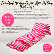 Pink And White Stripe Print Pillow Bed Case, Floor Lounger Gift