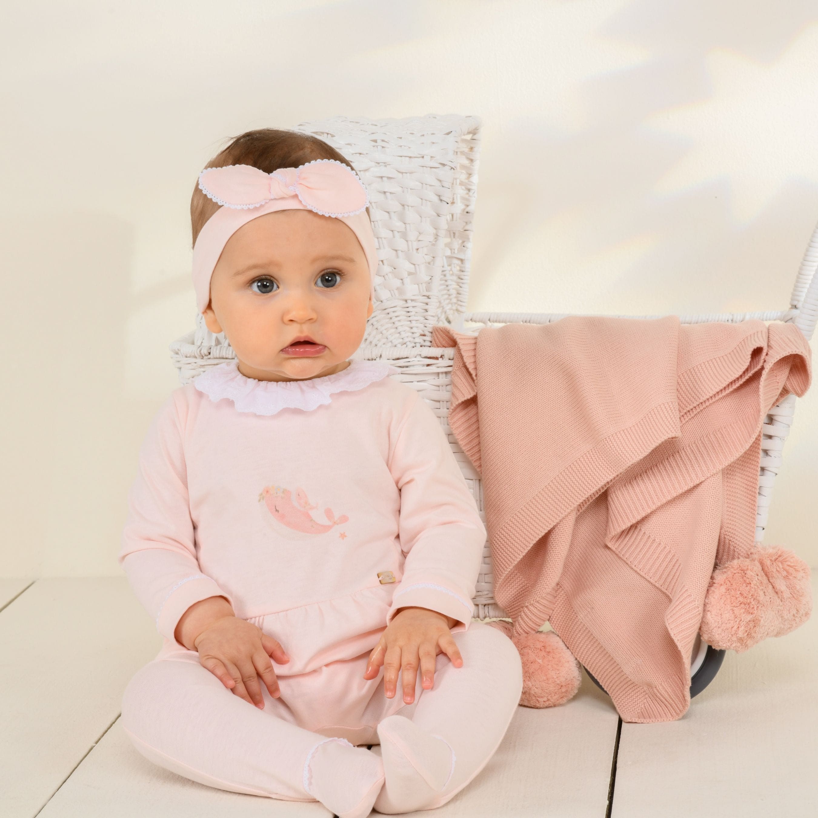 Girls Pink Organic Cotton Babygrow