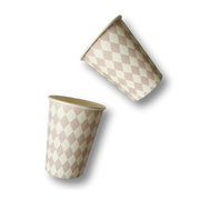 Pink Bavarian Checkered Cups (set Of 8)