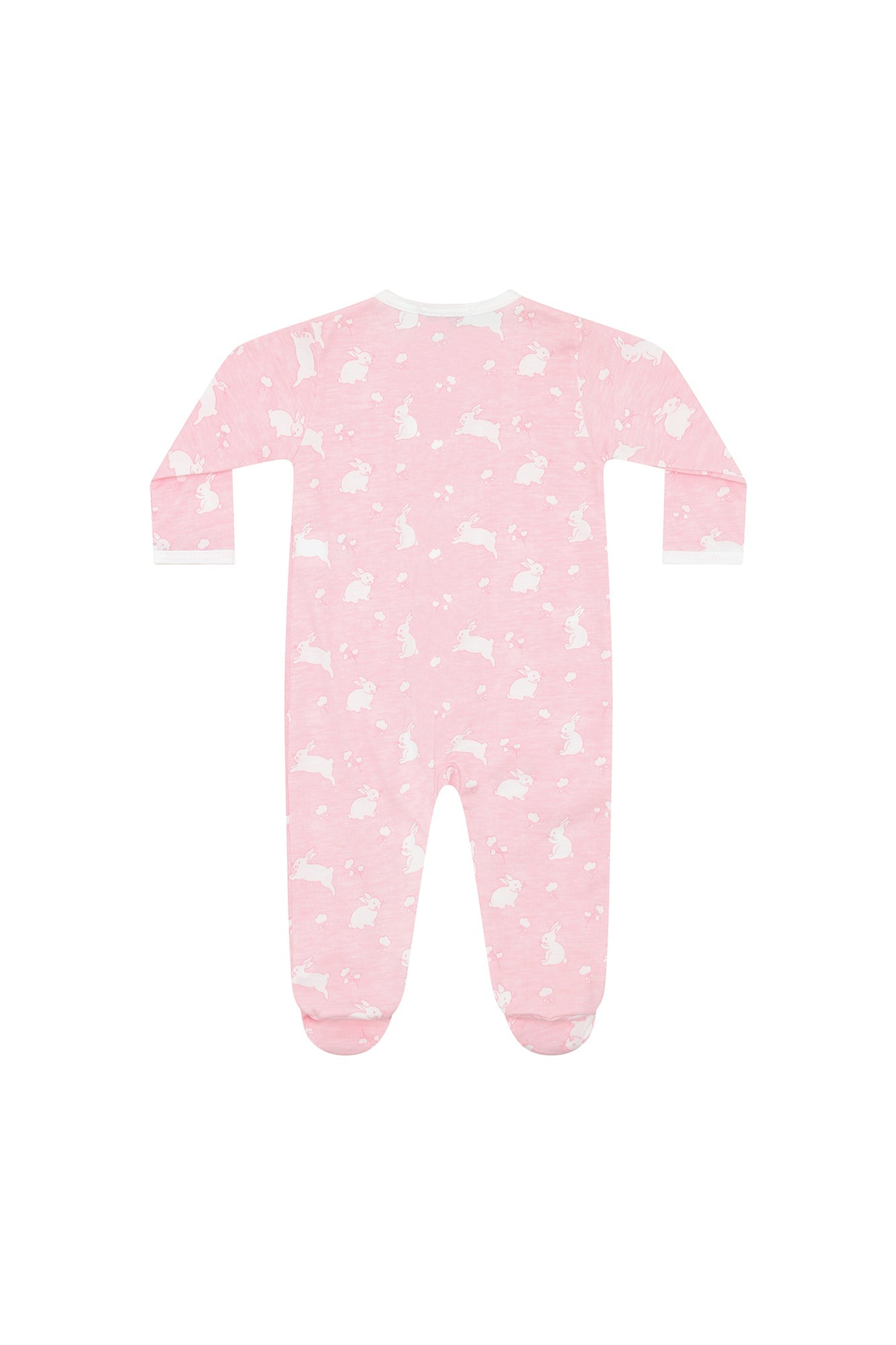 Pink Bunny Cotton Zipper Footie
