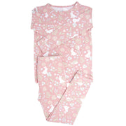 Pink Bunny Floral Big Kid Pajama Set