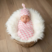 Pink Checks Swaddle
