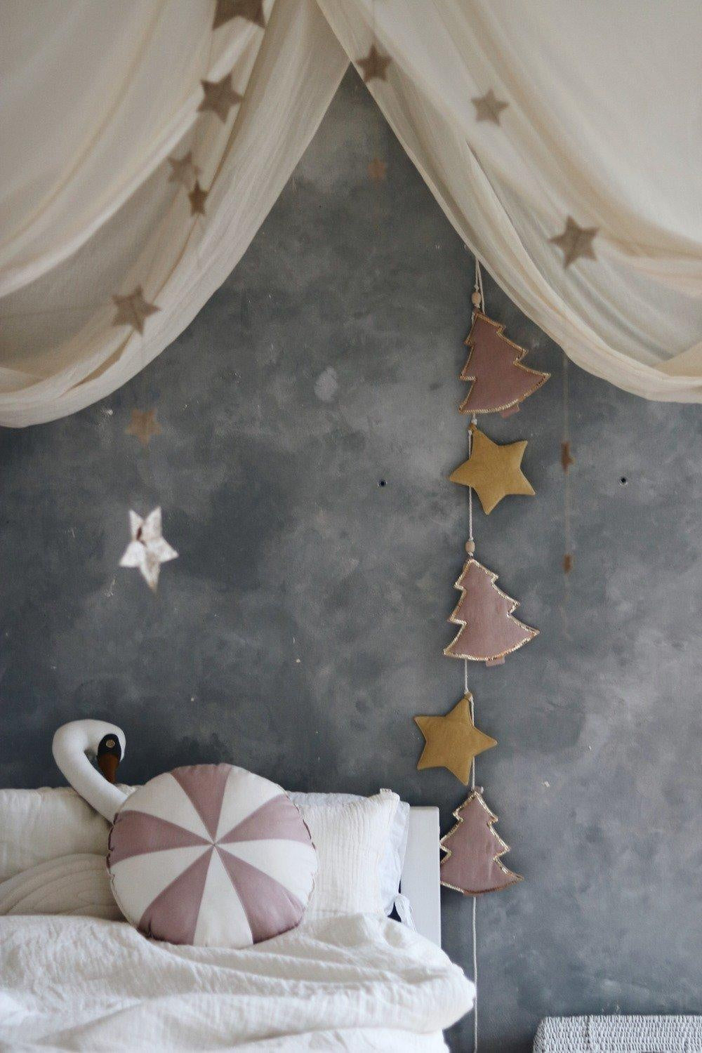 Linen Pink Christmas Tree Garland