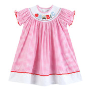 Pink Gingham Abc School Bishop Dress