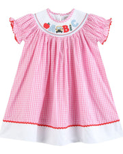 Pink Gingham Abc School Bishop Dress