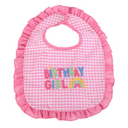 Pink Gingham 'birthday Girl' Bib