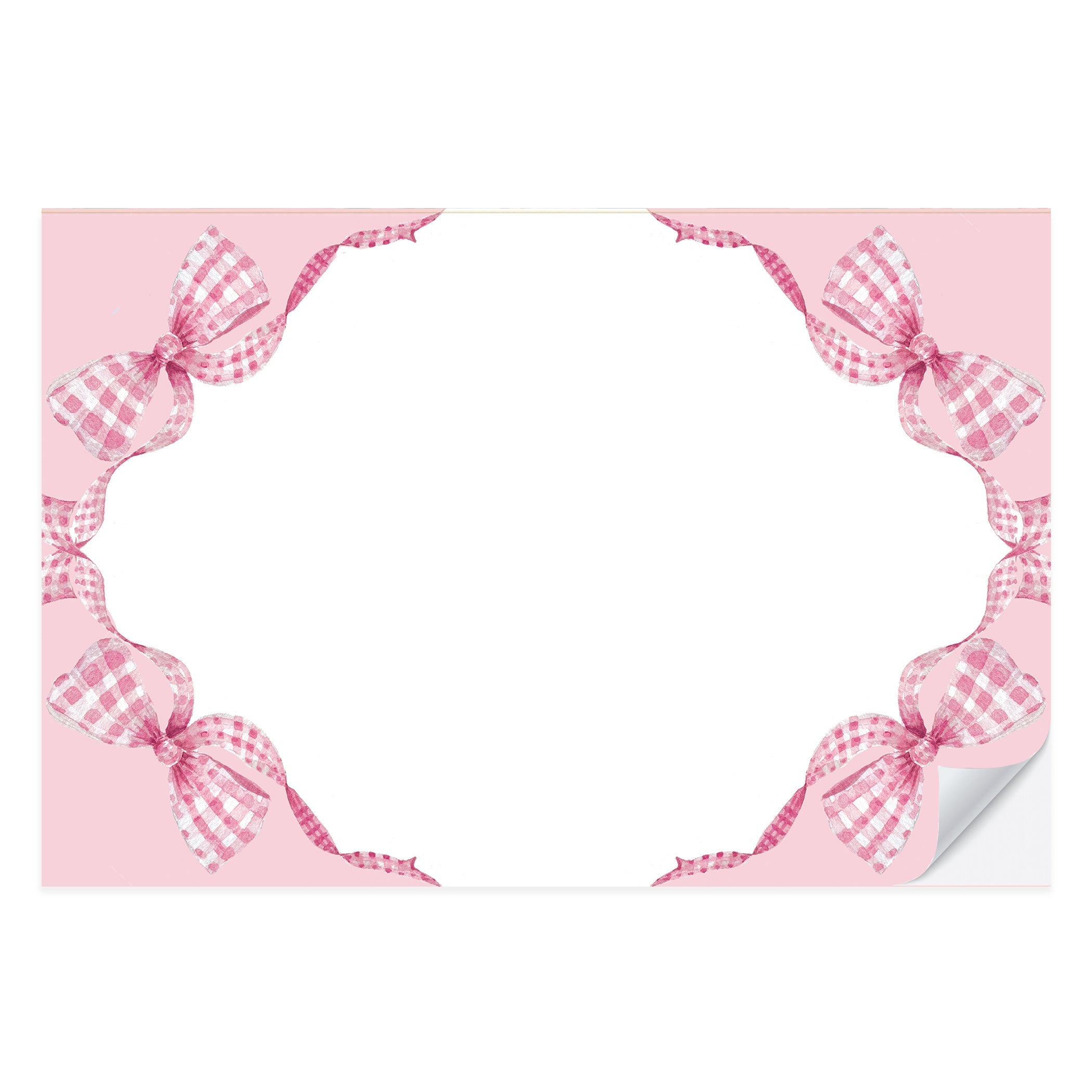 Pink Gingham Bow Placemat Pad