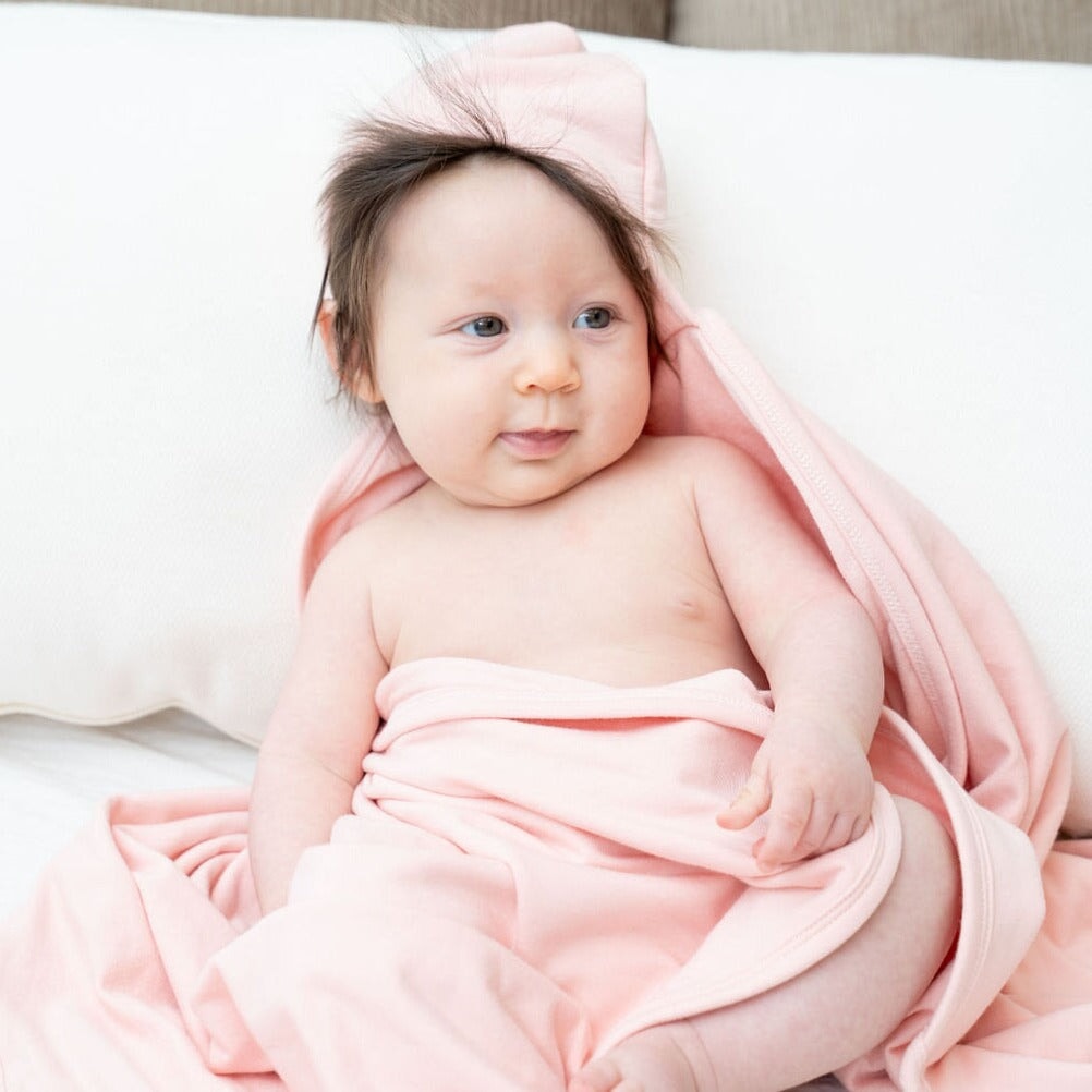 Baby Hooded Towel - Pink Blush