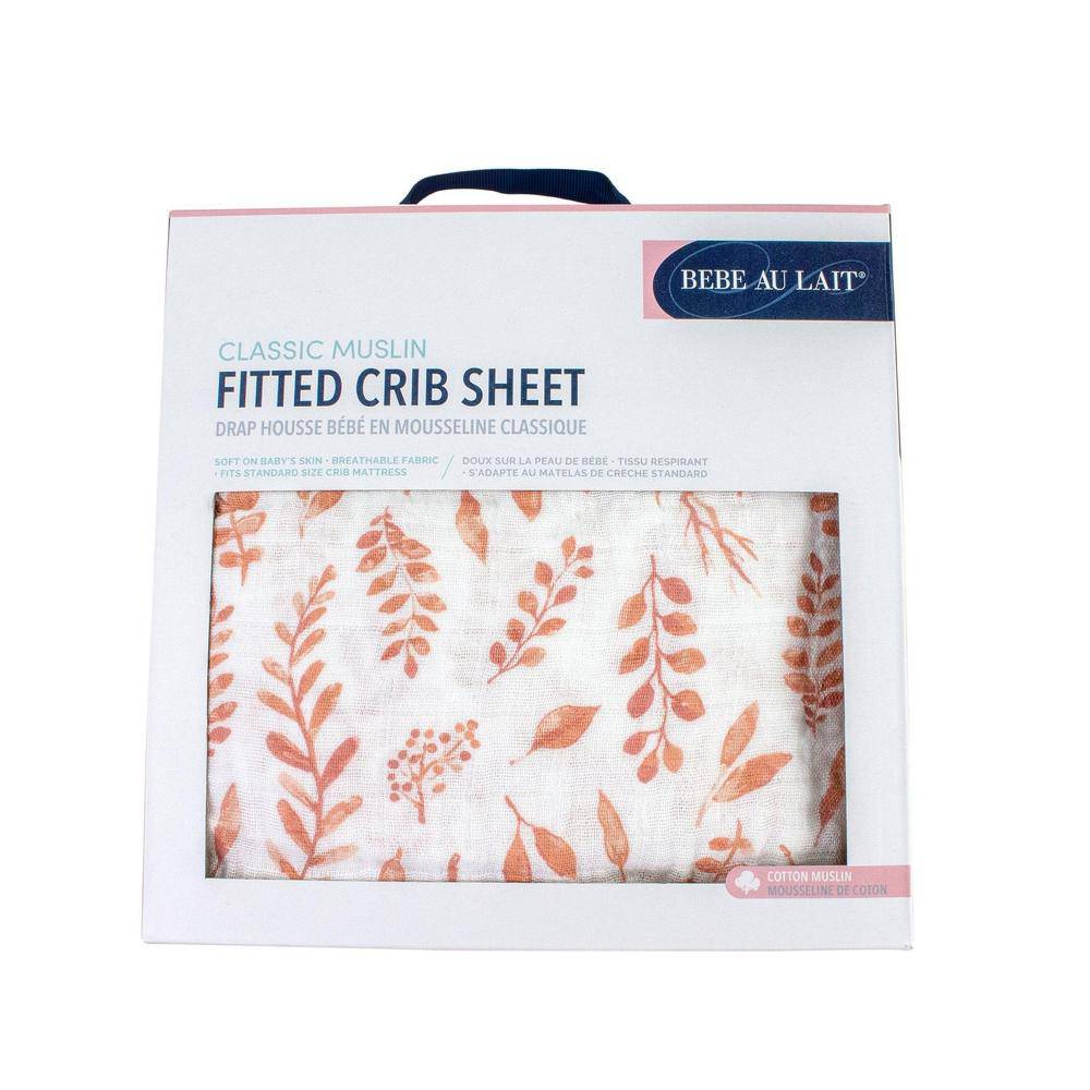 Pink Leaves Crib Sheet