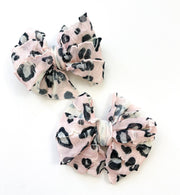 Pink Leopard Print | Ruffled Hair Clip