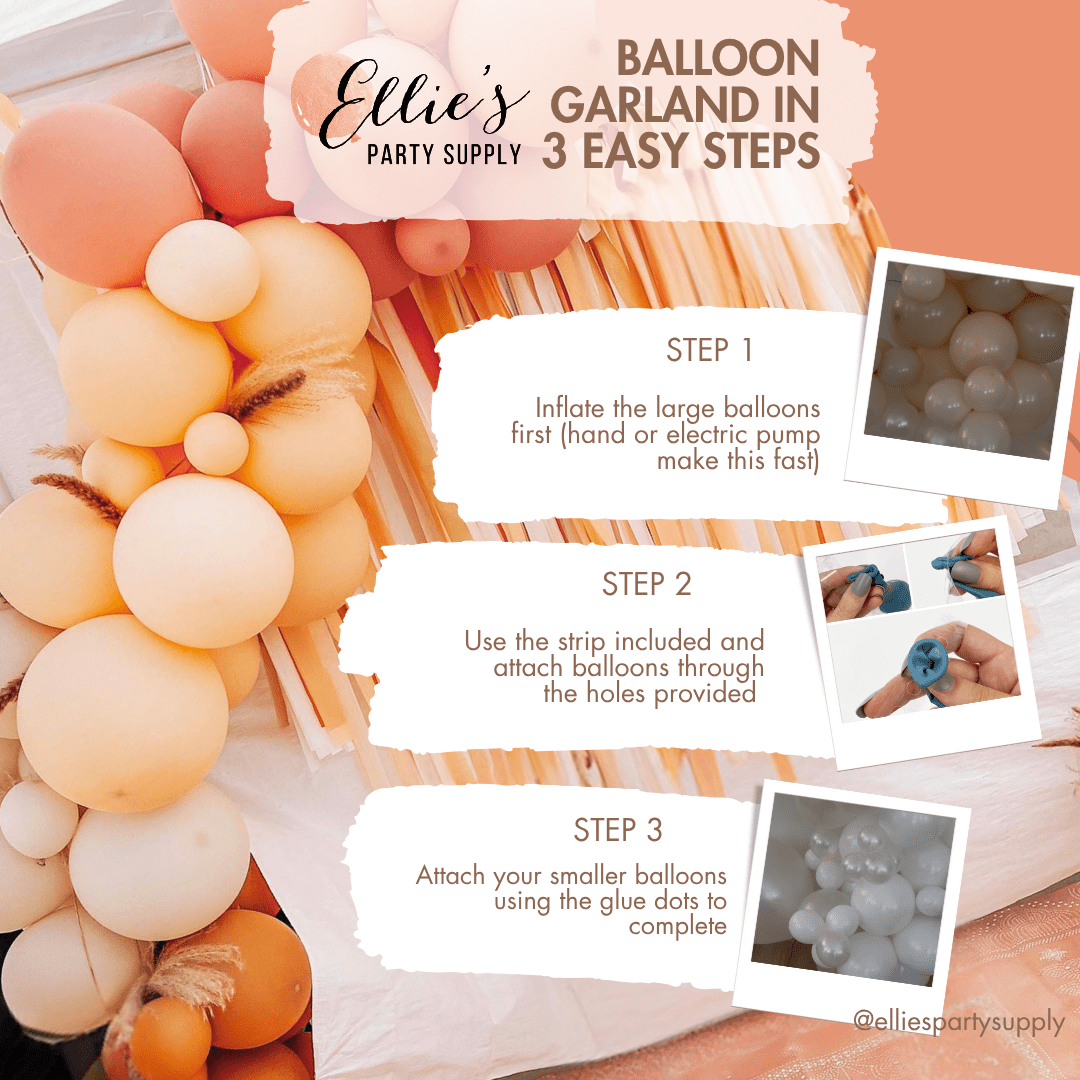 Retro Rainbow Balloon Garland Kit – Blue & Orange