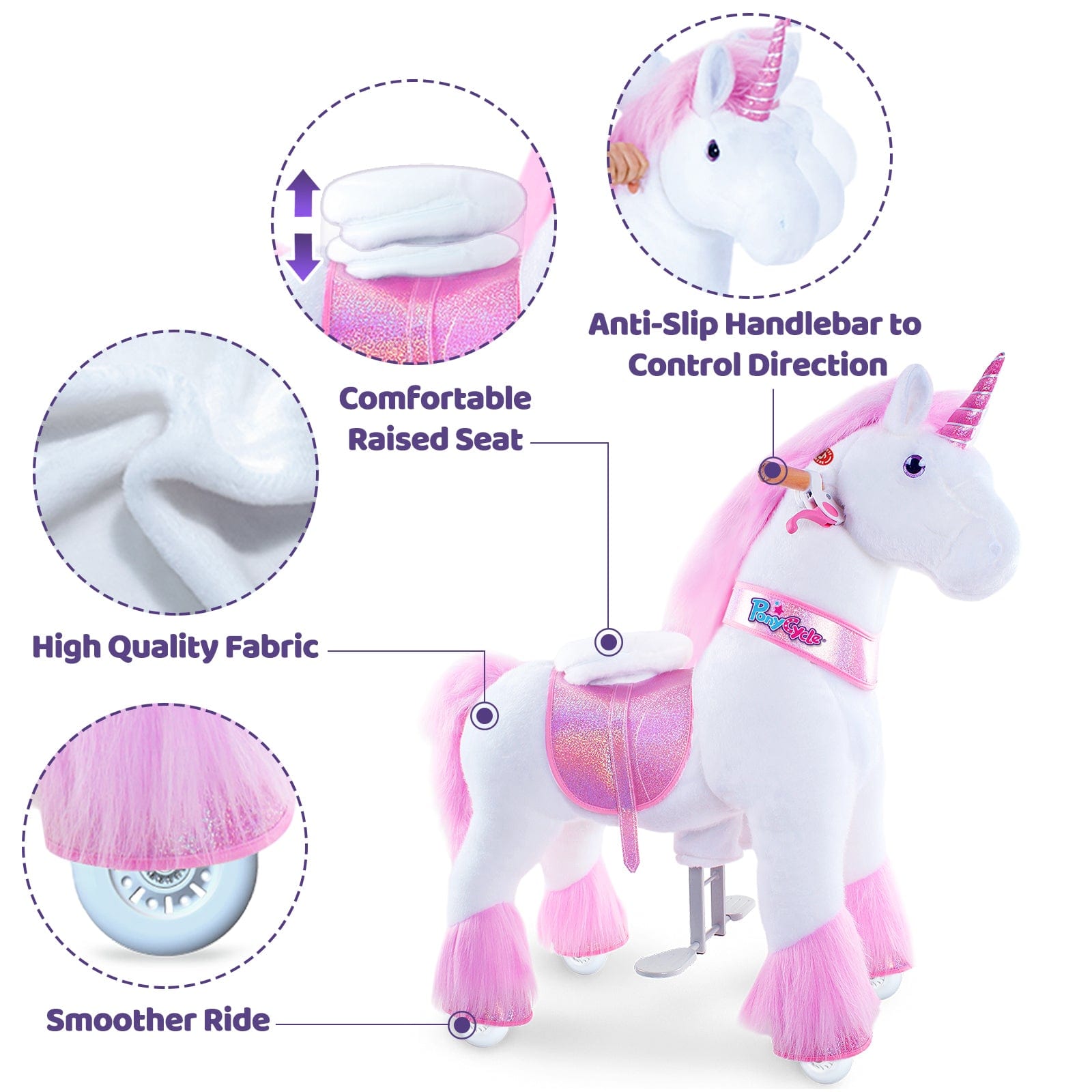 Model U Ride-on Unicorn Age 3-5 Pink