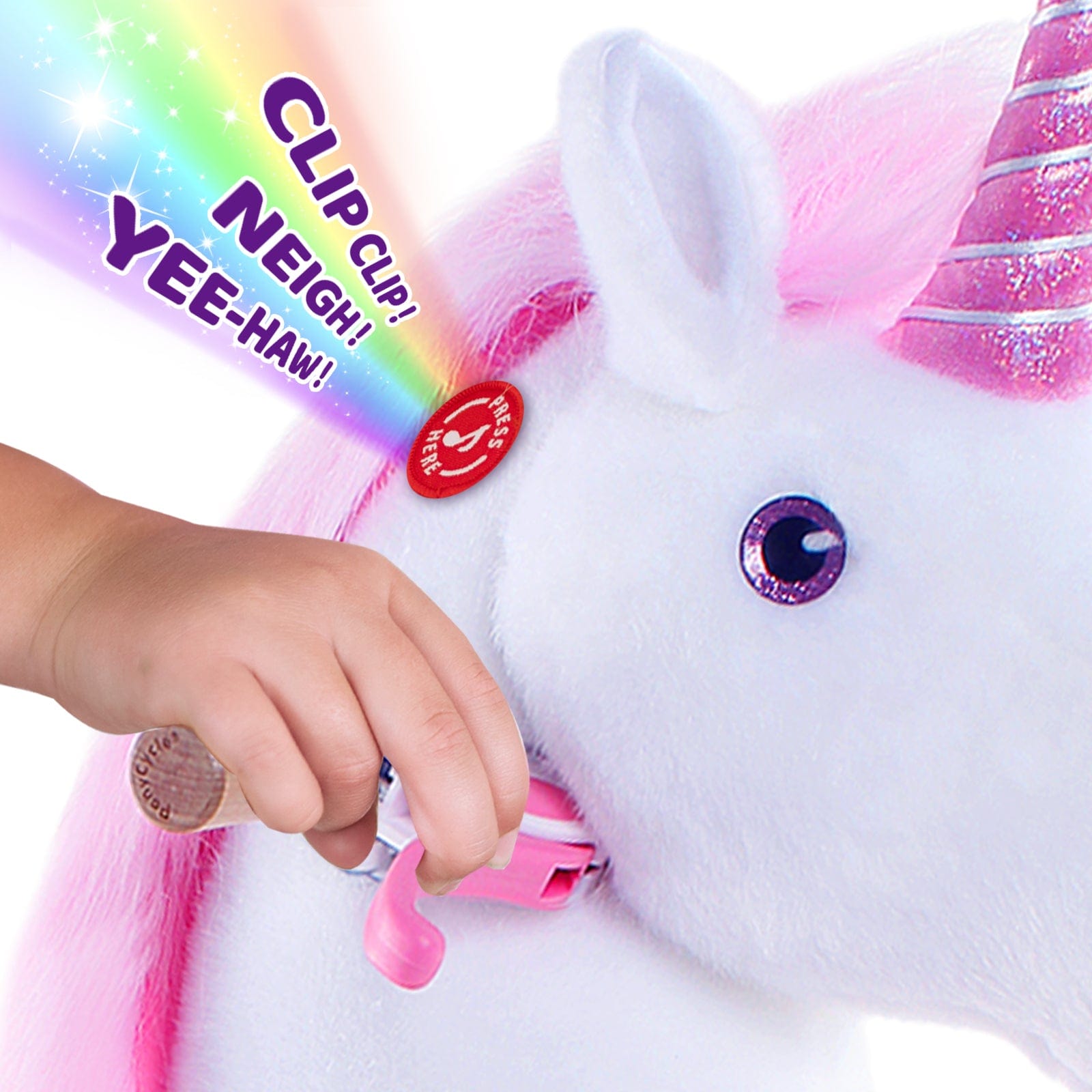 Model U Ride-on Plush Unicorn Age 4-8 Pink