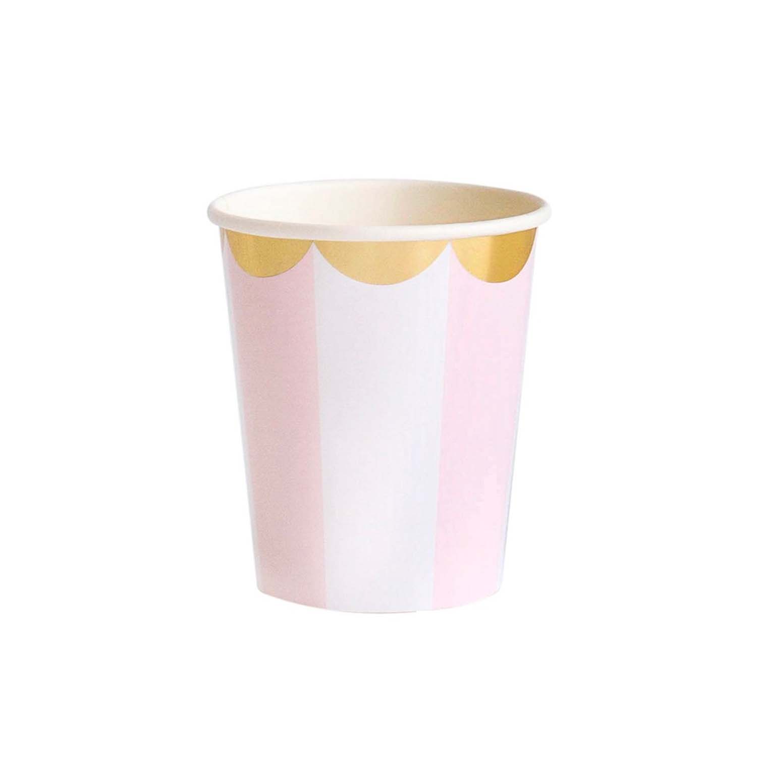 Pink Striped Paper Cups