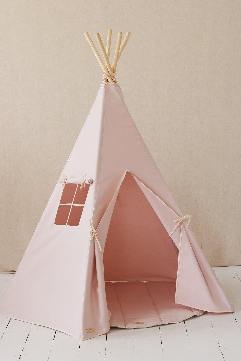 pink Teepee And Pink And Beige - Round Mat Set