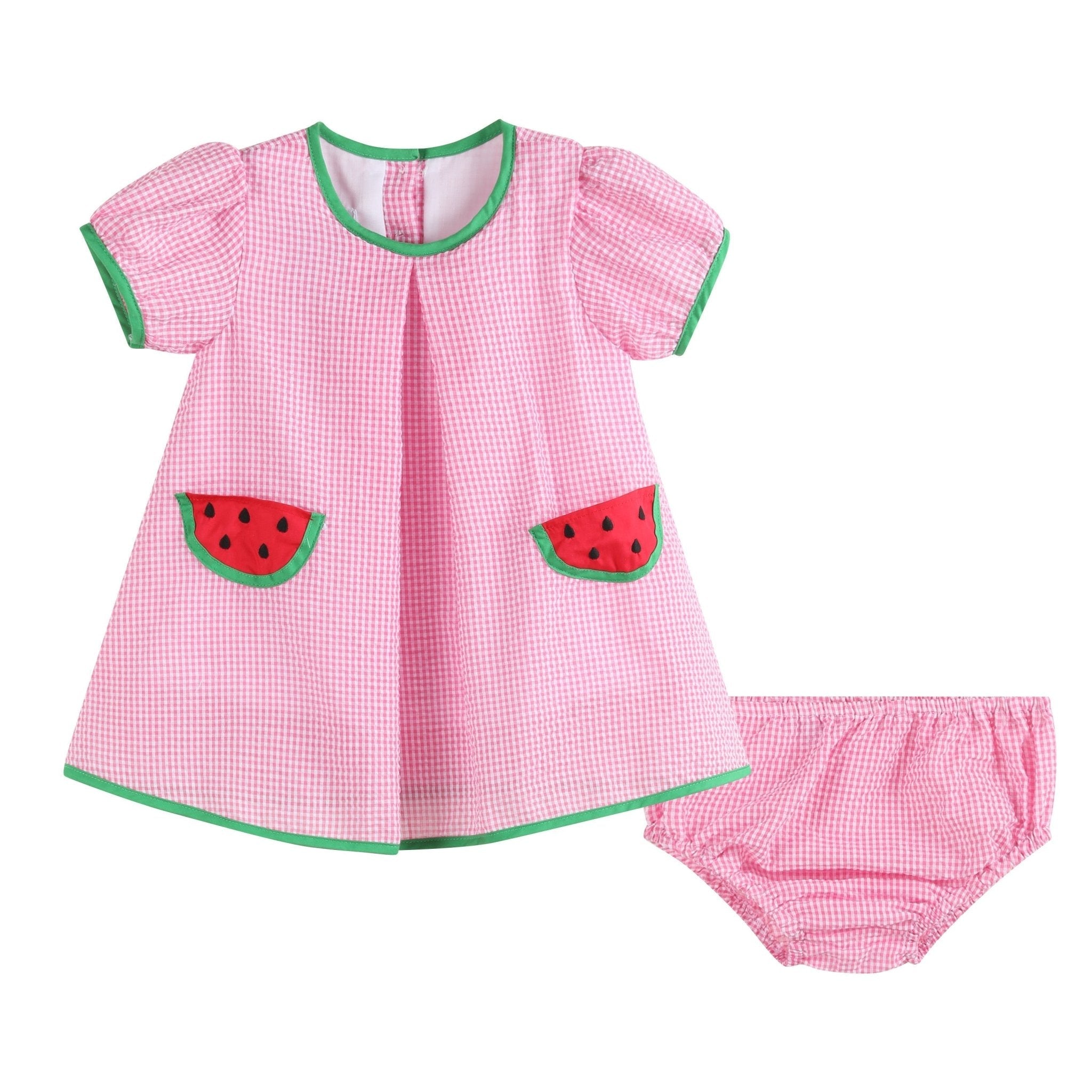 Pink Watermelon Dress And Panty Cover Set