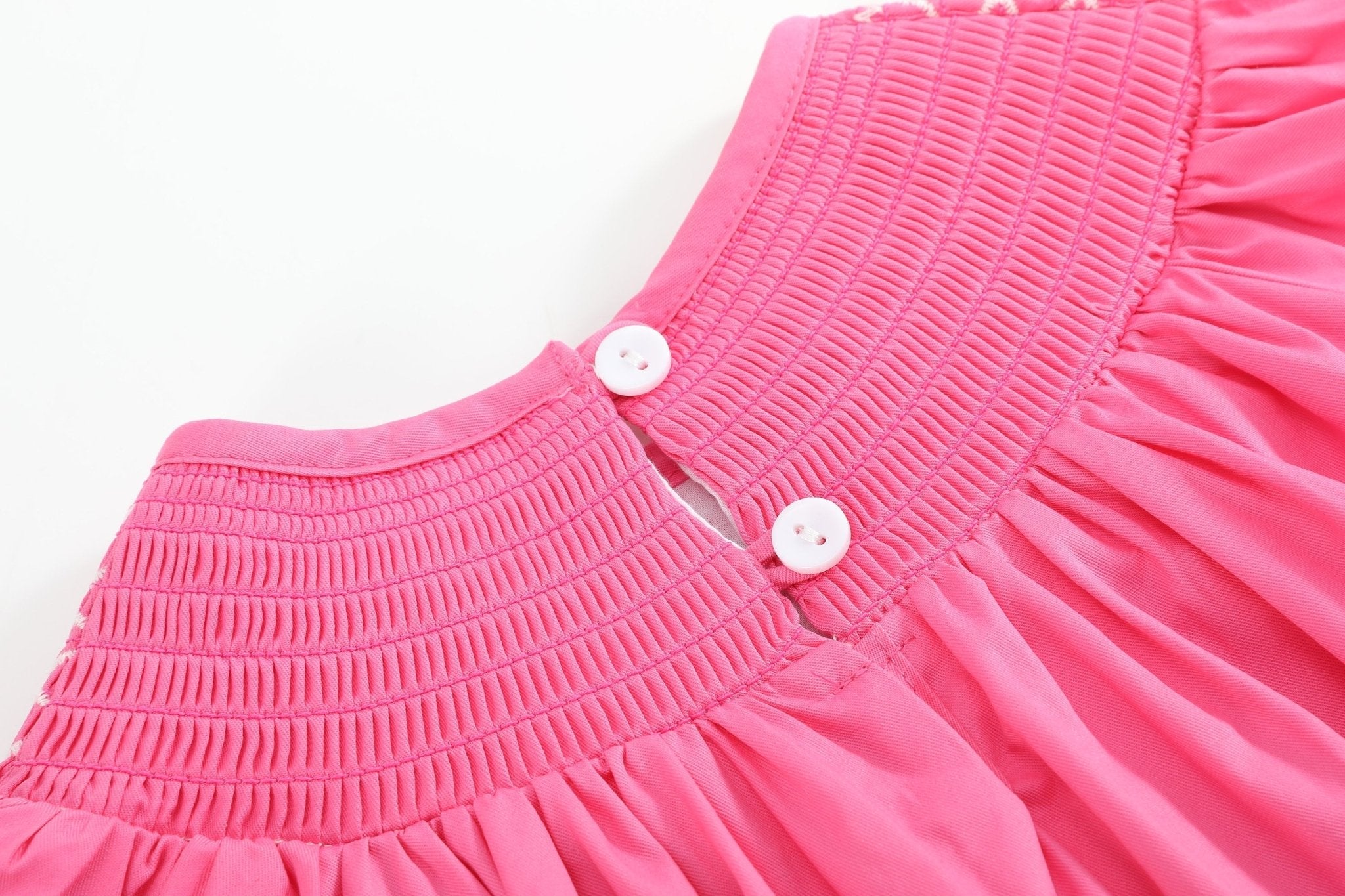 Pink & White Smocked Bishop Dress