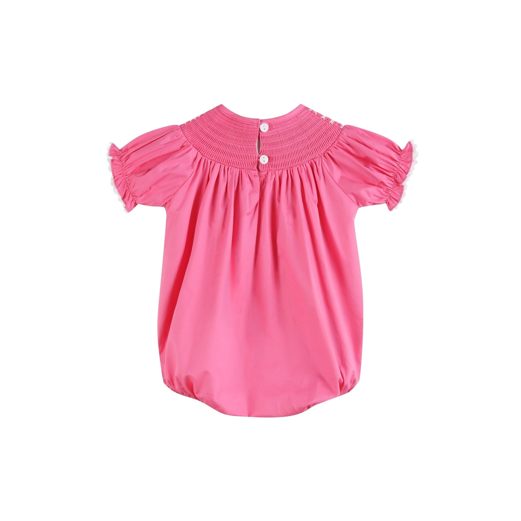 Pink & White Smocked Bubble Romper