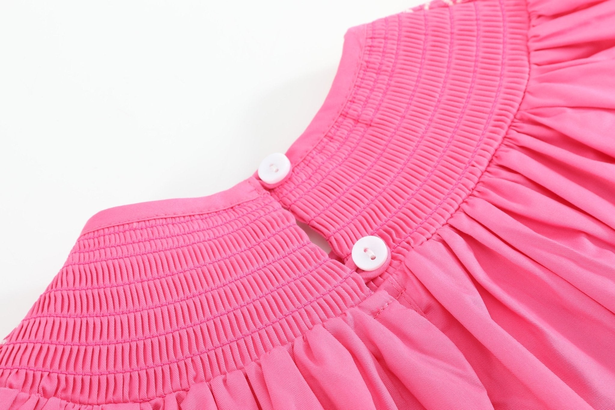 Pink & White Smocked Bubble Romper
