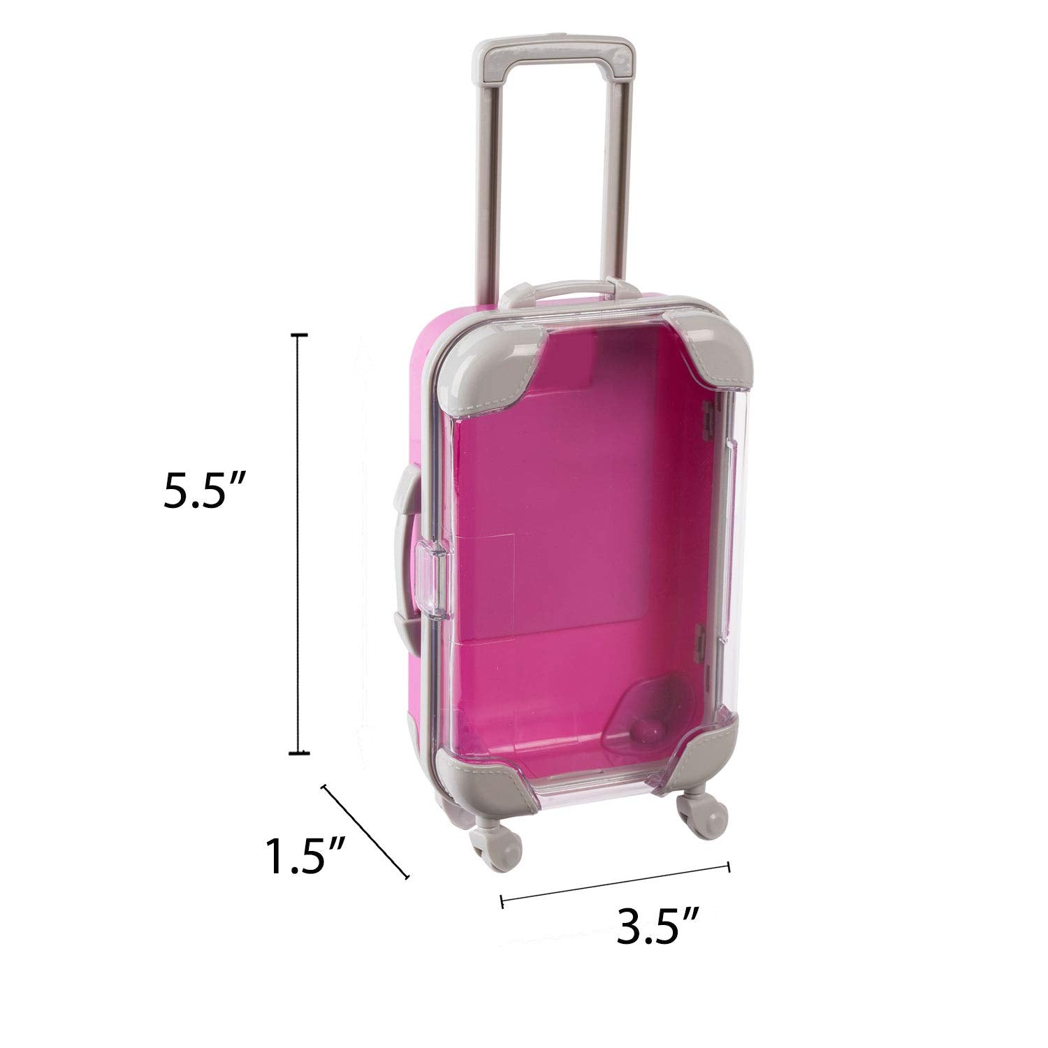 Mini Suitcase 5.5"x3.5"x1.5" Pink Candy Box 8 Pack