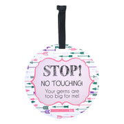 Girl Arrows Stop No Touching Newborn Baby Car Seat Sign Tag