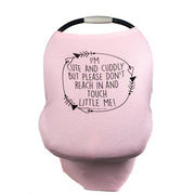 Pink Car Seat 5 In 1  Cover  – i'm Cute & Cuddly But Please Don't Touch Little Me