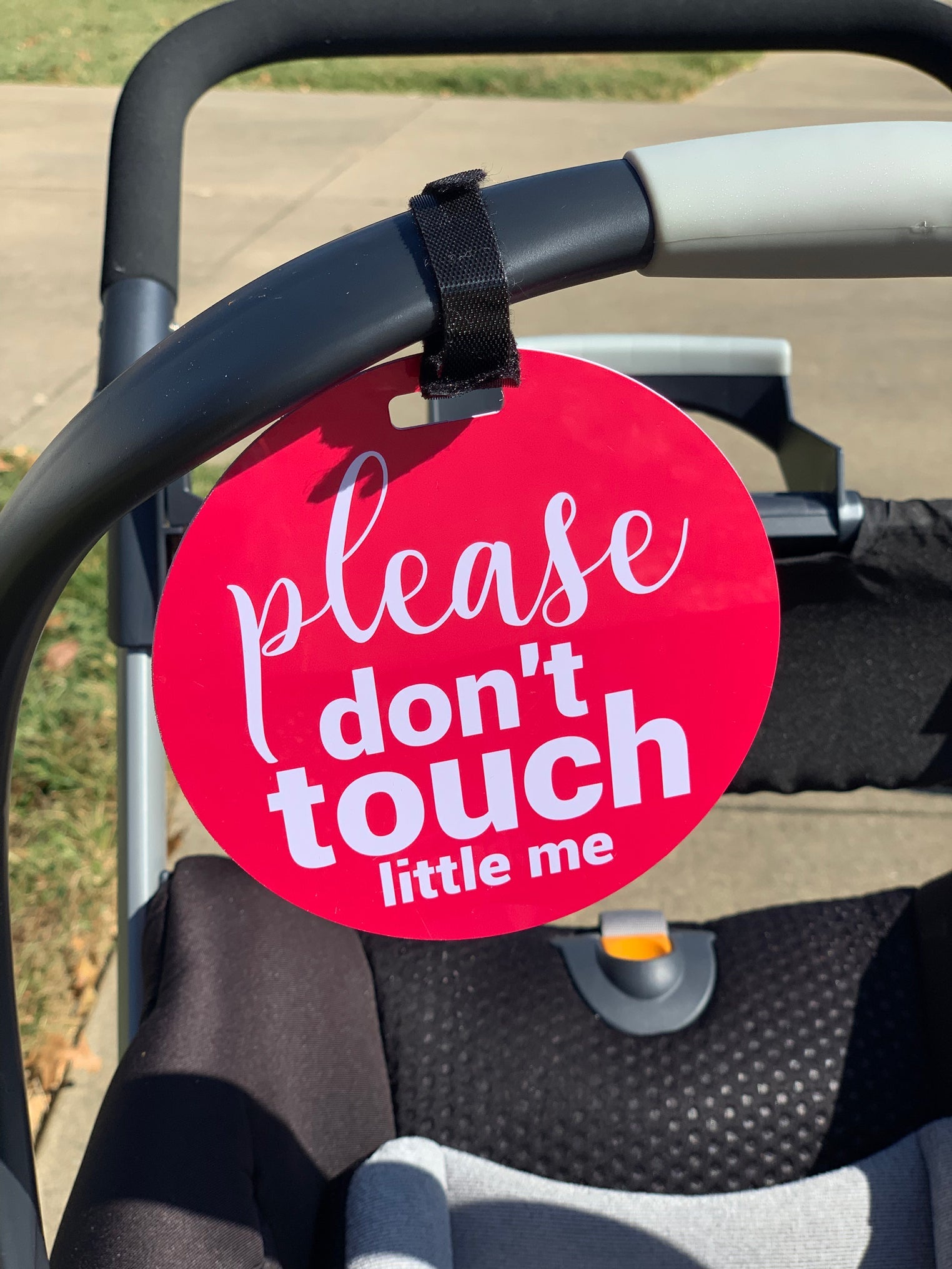 Pink Please Don't Touch Little Me Newborn Car Seat Sign Tag